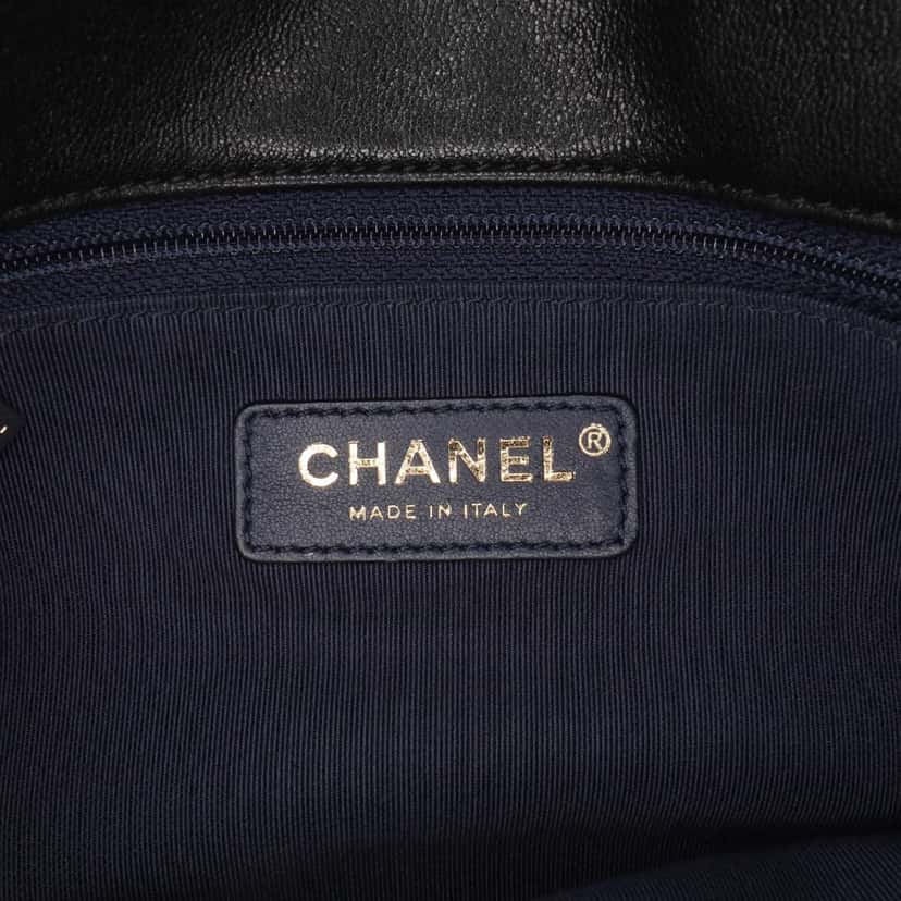 Chanel Mini Quilted Sheepskin Double Chevron Flap Blue Leather Good condition - Box View