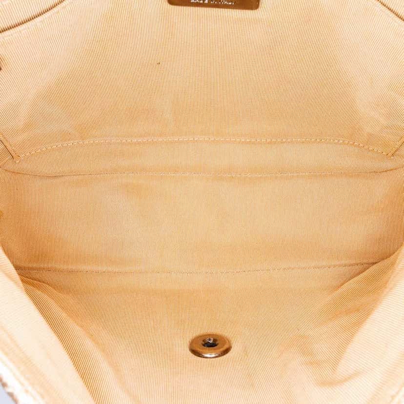 Chanel Paris-Dubai Small Perforated Metallic Lambskin Medals Flap Gold Leather Good condition - Model View