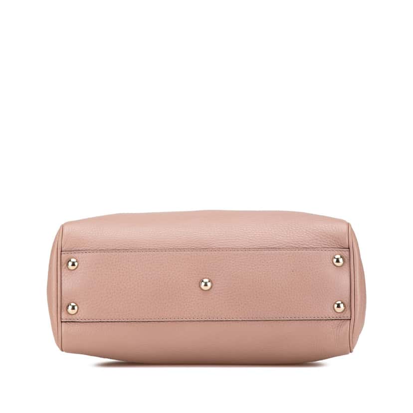 Gucci Small Calfskin Bamboo Shopper Satchel Pink Leather Good condition - Inside View