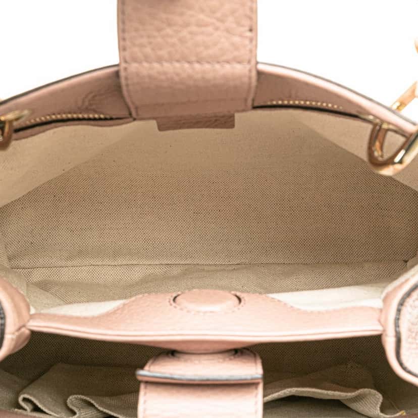 Gucci Small Calfskin Bamboo Shopper Satchel Pink Leather Good condition - Model View