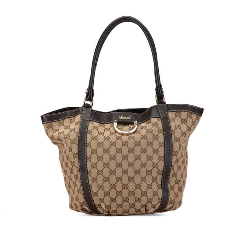 Gucci GG Canvas Abbey D Ring Tote Brown Canvas Good condition - Front View