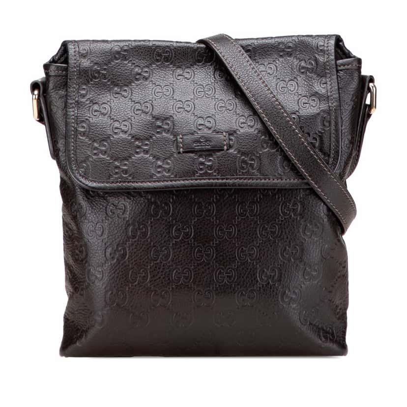 Gucci Guccissima Crossbody Brown Leather Good condition - Front View