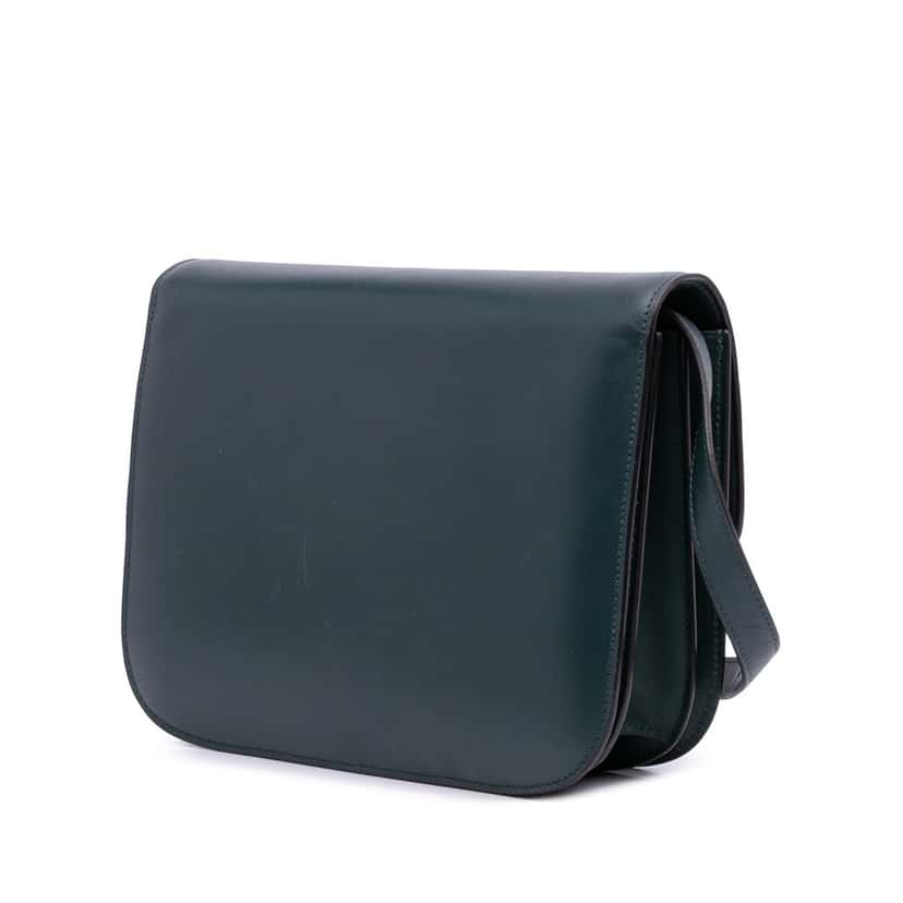 Celine Medium Calfskin Classic Box Green Leather Fair condition - Back View