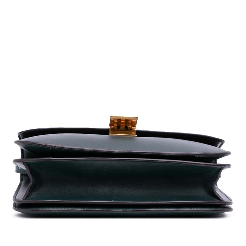 Celine Medium Calfskin Classic Box Green Leather Fair condition - Inside View