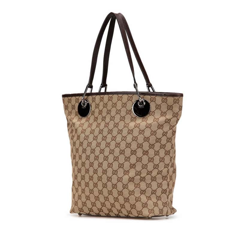 Gucci Large GG Canvas Eclipse Tote Brown Canvas Good condition - Back View