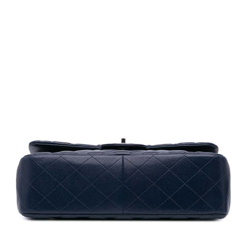 Chanel Jumbo Classic Caviar Double Flap Blue Leather Good condition - Inside View