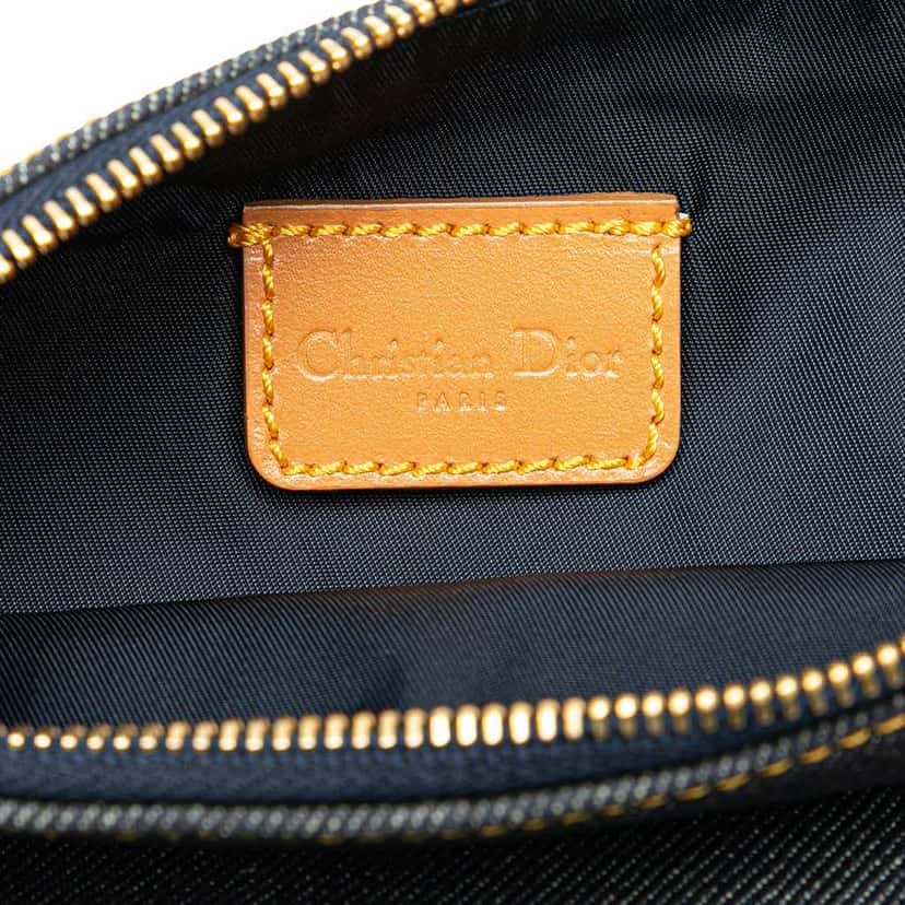 Dior Mini Denim Saddle Pochette Blue Denim Very good condition - Box View