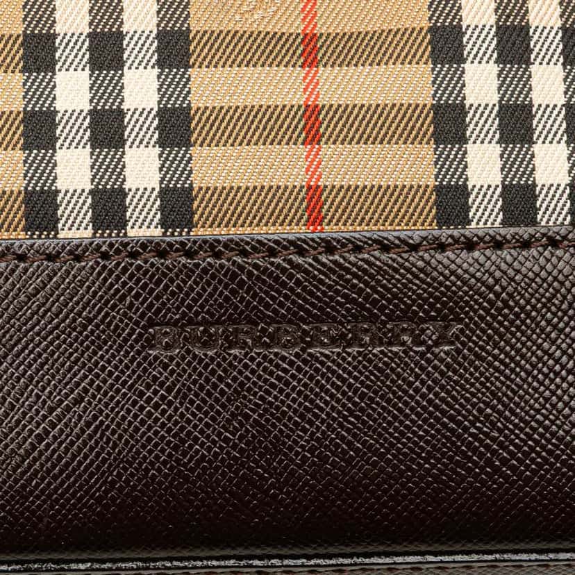 Burberry Haymarket Check Canvas Shoulder Bag Brown Canvas Good condition - Box View