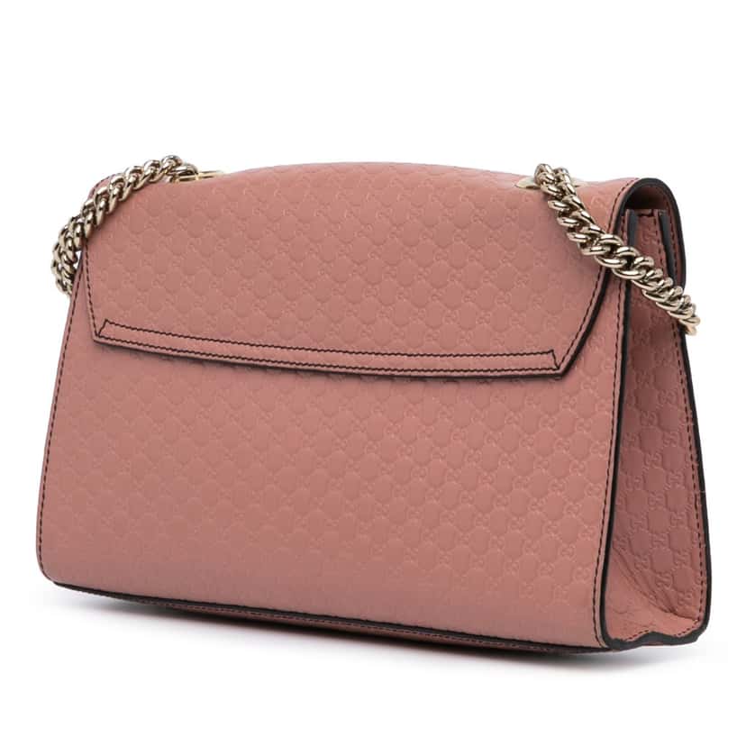 Gucci Medium Microguccissima Emily Shoulder Bag Pink Leather Fair condition - Back View