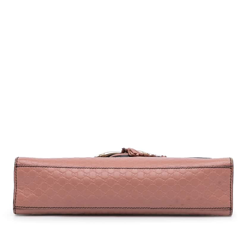 Gucci Medium Microguccissima Emily Shoulder Bag Pink Leather Fair condition - Inside View