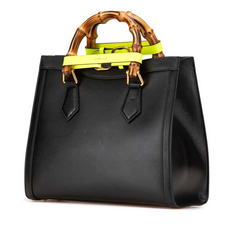Gucci Small Leather Bamboo Diana Satchel Black Leather Good condition - Back View