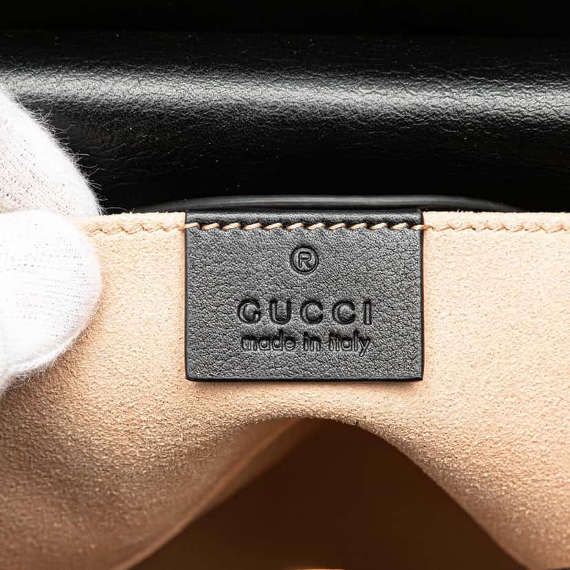 Gucci Small Leather Bamboo Diana Satchel Black Leather Good condition - Box View