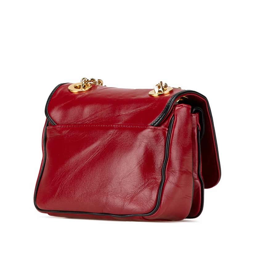 Gucci Mini Leather Marina Shoulder Bag Red Leather Good condition - Back View