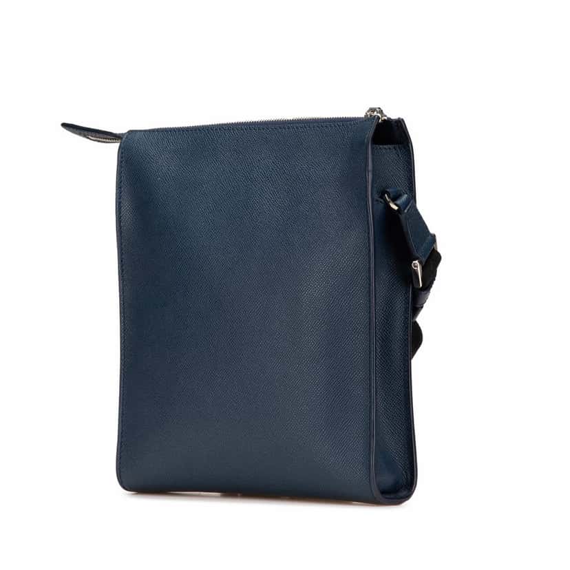 Bvlgari Leather Crossbody Blue Leather Good condition - Back View
