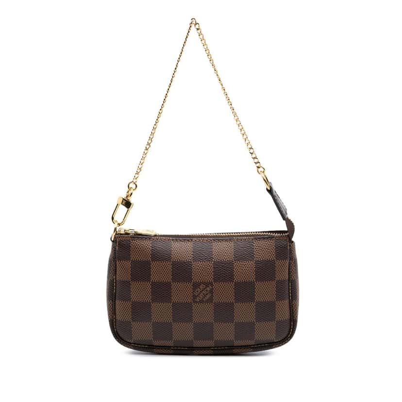 Louis Vuitton Damier Ebene Mini Pochette Accessoires Brown Canvas Good condition - Front View