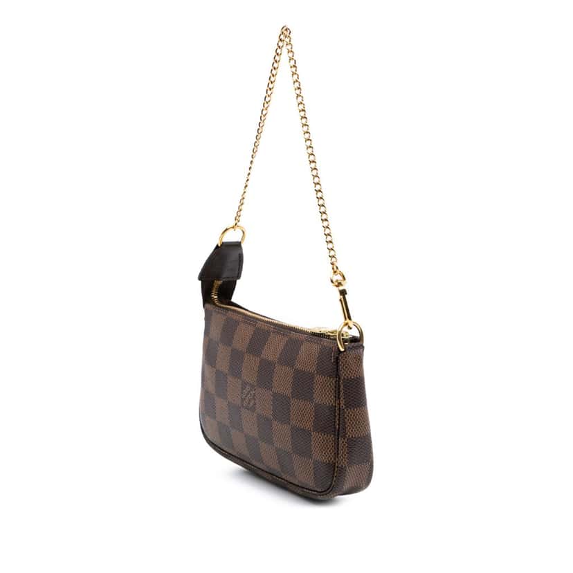 Louis Vuitton Damier Ebene Mini Pochette Accessoires Brown Canvas Good condition - Back View