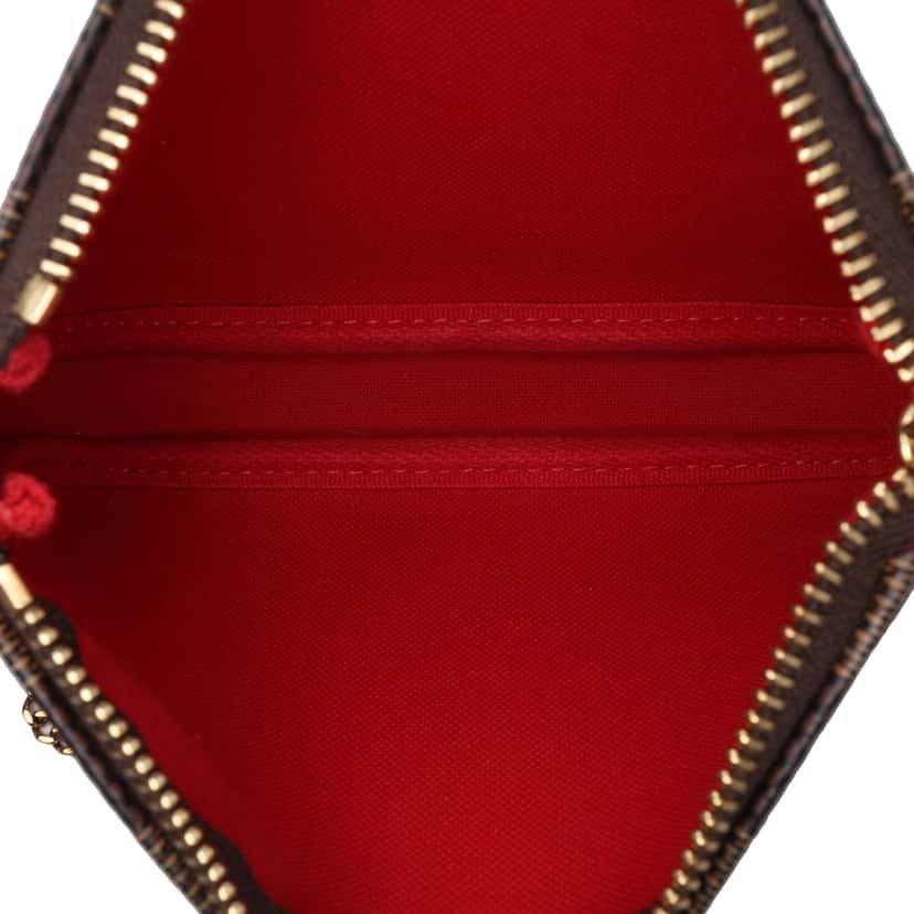 Louis Vuitton Damier Ebene Mini Pochette Accessoires Brown Canvas Good condition - Model View