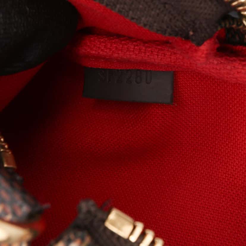 Louis Vuitton Damier Ebene Mini Pochette Accessoires Brown Canvas Good condition - Box View