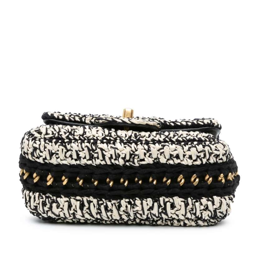 Chanel Raffia Braided with Love Flap White Good condition - Inside View