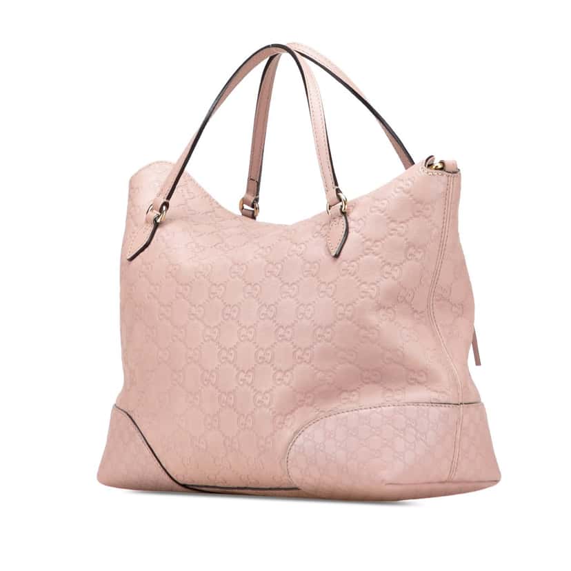 Gucci Medium Guccissima Bree Fold Over Tote Pink Leather Good condition - Back View
