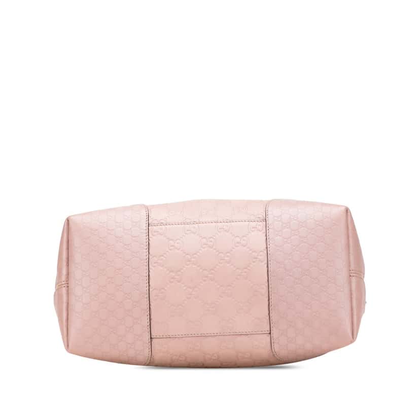 Gucci Medium Guccissima Bree Fold Over Tote Pink Leather Good condition - Inside View