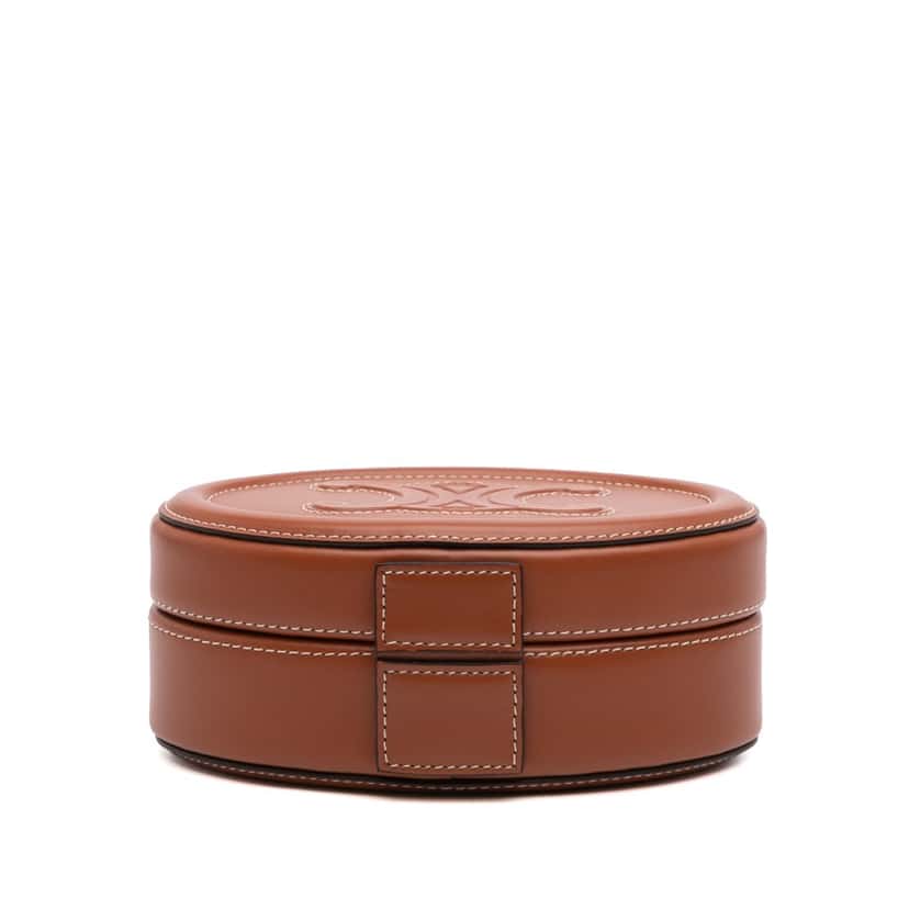 Celine Calfskin Cuir Triomphe Oval Handbag Brown Leather Good condition - Inside View