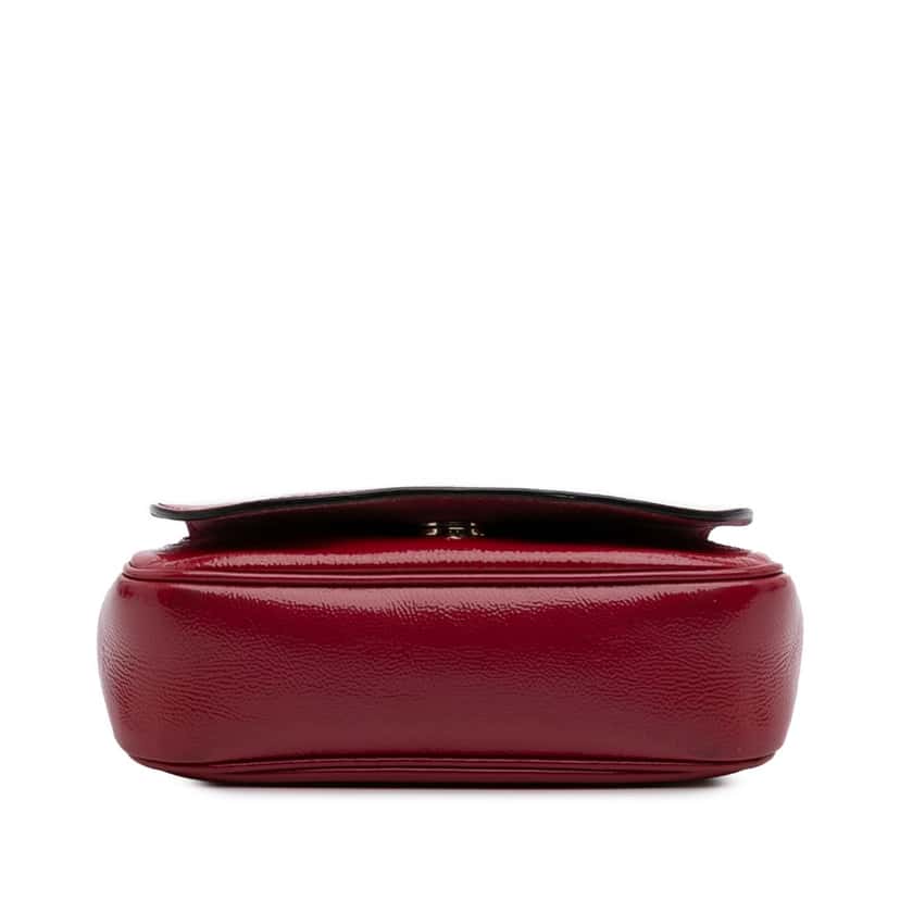 Gucci Small Patent Soho Chain Flap Crossbody Red Leather Good condition - Inside View