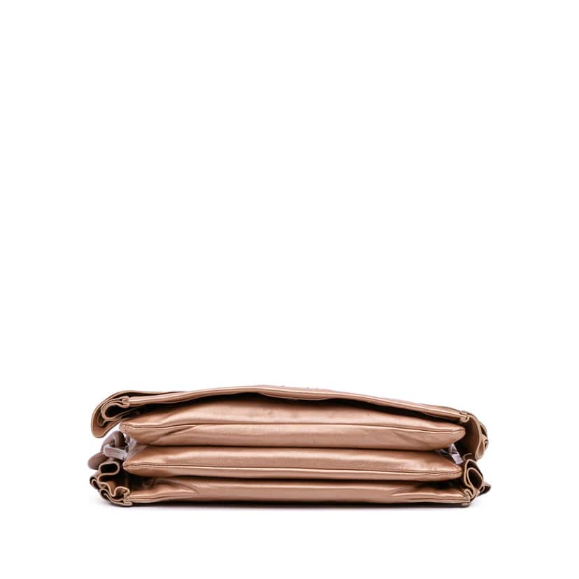 Prada Nappa Ruffle Resin Chain Shoulder Bag Brown Leather Good condition - Inside View