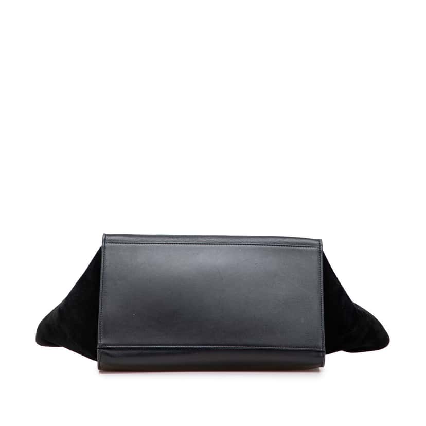 Celine Medium Bicolor Calfskin and Suede Trapeze Satchel Black Leather Good condition - Inside View