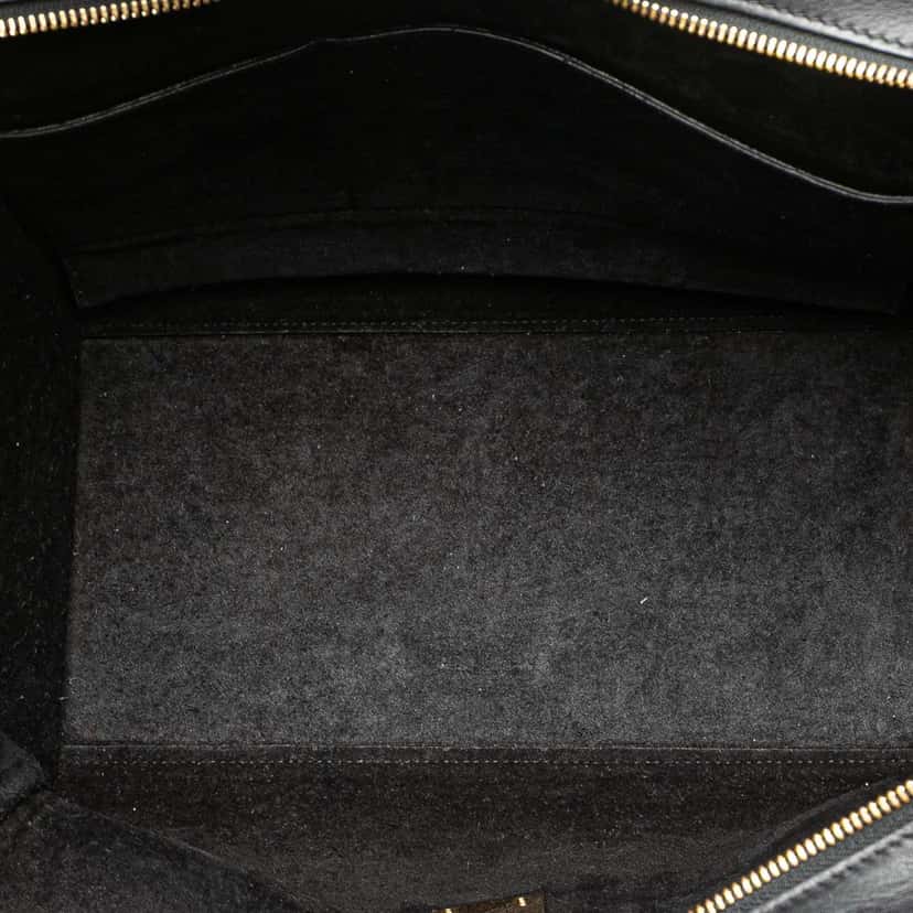 Celine Medium Bicolor Calfskin and Suede Trapeze Satchel Black Leather Good condition - Model View