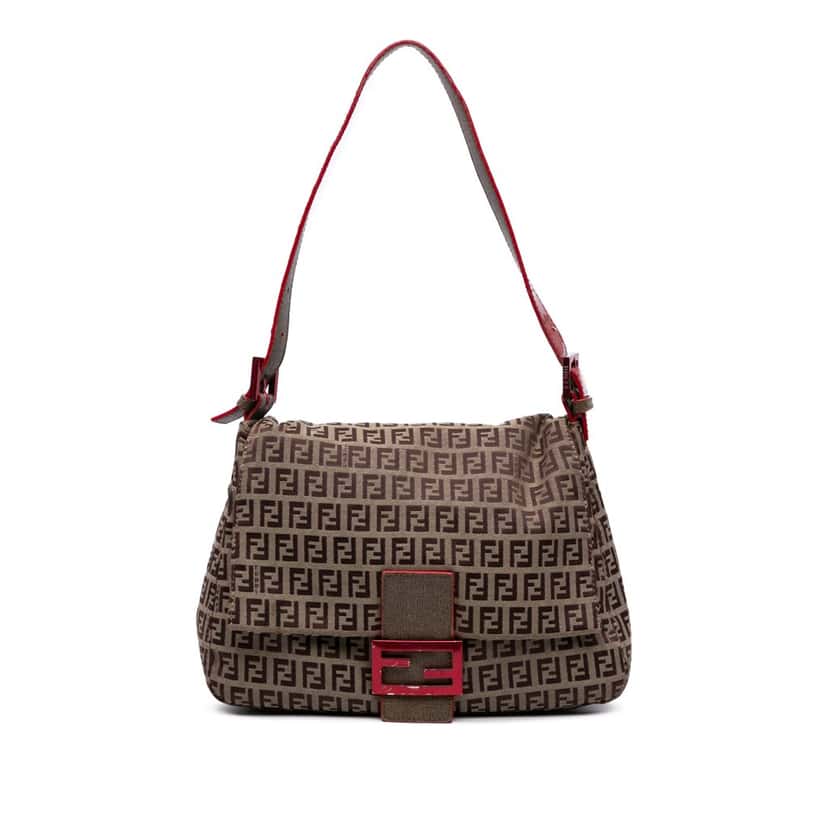 Fendi Zucchino Canvas Mamma Forever Brown Canvas Good condition - Front View