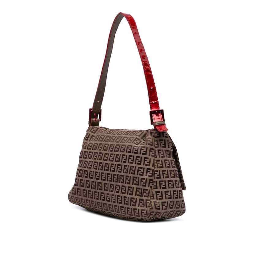 Fendi Zucchino Canvas Mamma Forever Brown Canvas Good condition - Back View