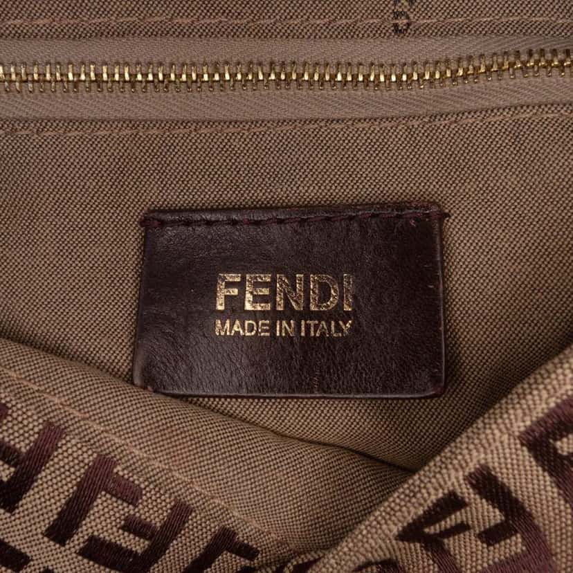 Fendi Zucchino Canvas Mamma Forever Brown Canvas Good condition - Box View