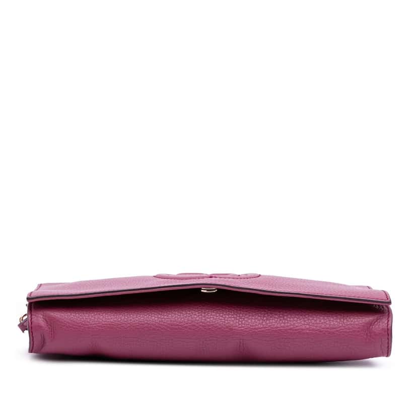 Gucci Leather Soho Disco Clutch Pink Leather Good condition - Inside View
