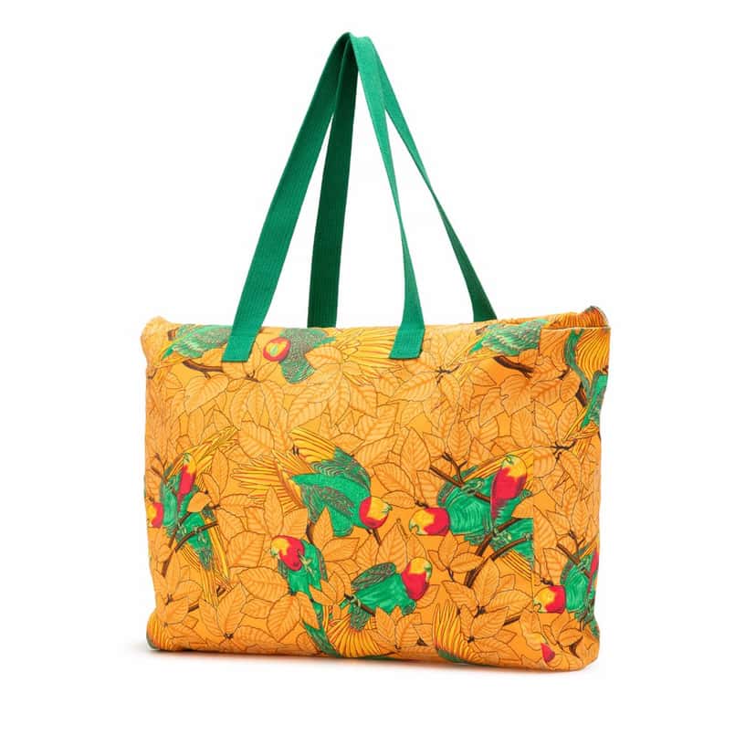 Hermès Toile Les Perroquets Tote Orange Canvas Good condition - Back View