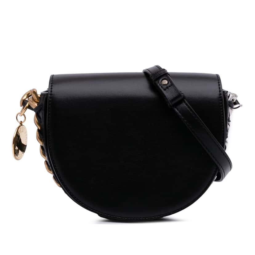 Stella Mccartney Small Faux Leather Frayme Flap Crossbody Black Polyester Good condition - Front View