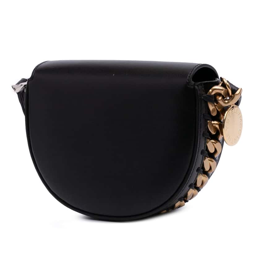 Stella Mccartney Small Faux Leather Frayme Flap Crossbody Black Polyester Good condition - Back View