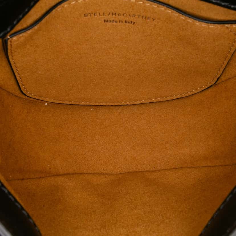 Stella Mccartney Small Faux Leather Frayme Flap Crossbody Black Polyester Good condition - Model View