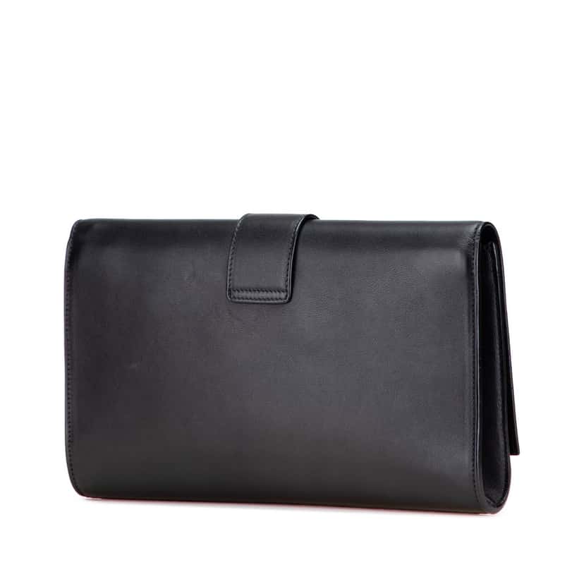 Saint Laurent Leather Ligne Y Clutch Black Leather Good condition - Back View