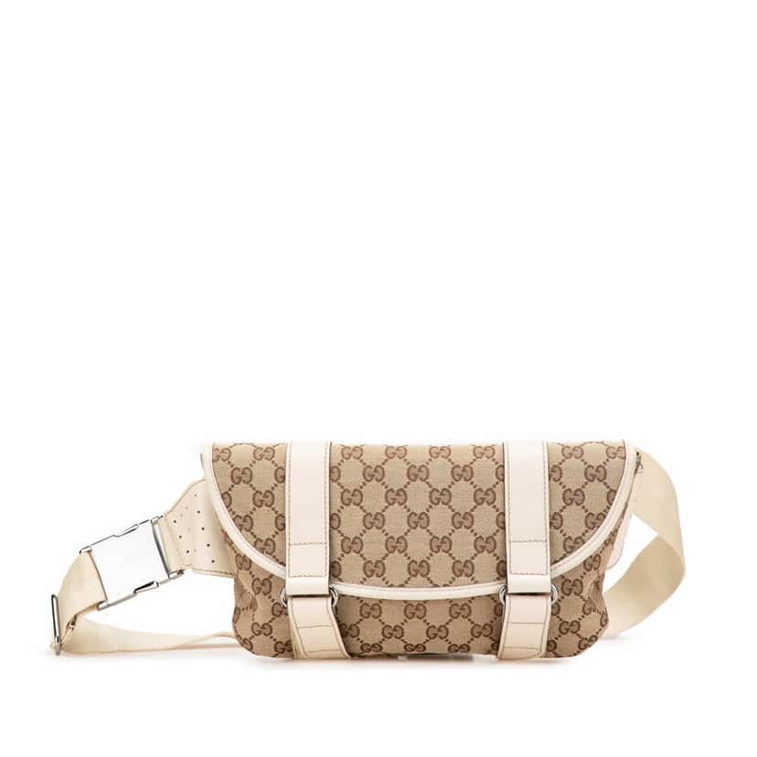 Gucci GG Canvas Belt Bag Brown Canvas Good condition - Front View