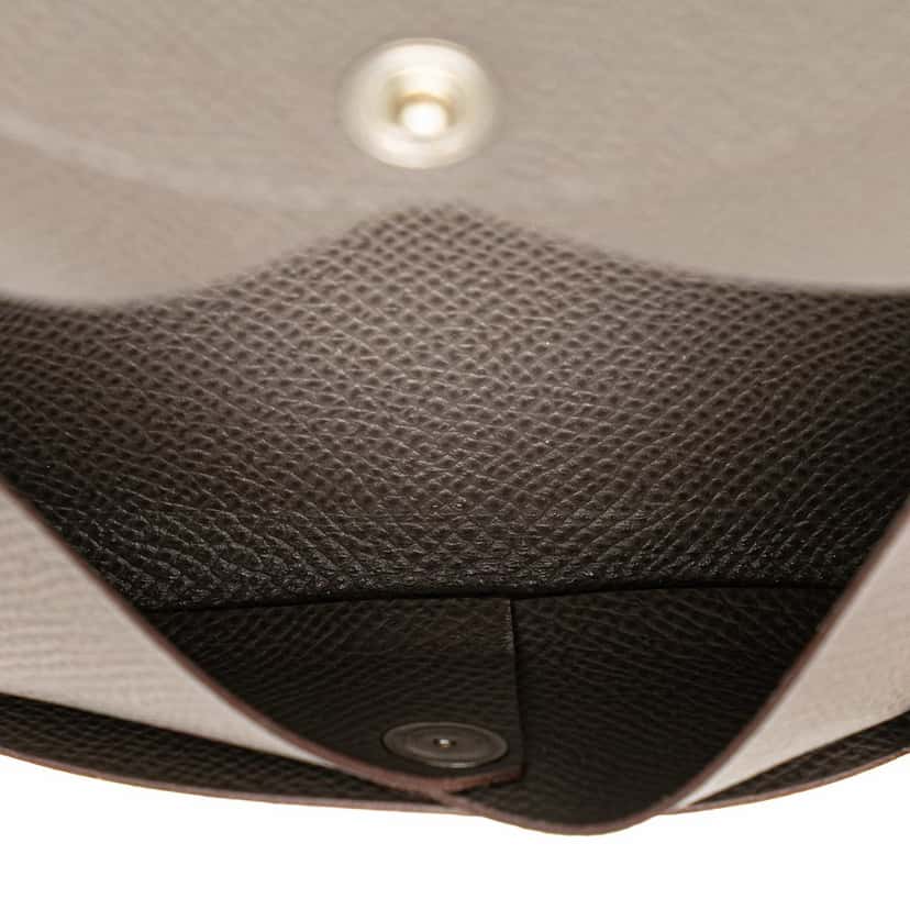 Hermès Epsom Calvi Card Holder Brown Leather Good condition - Box View