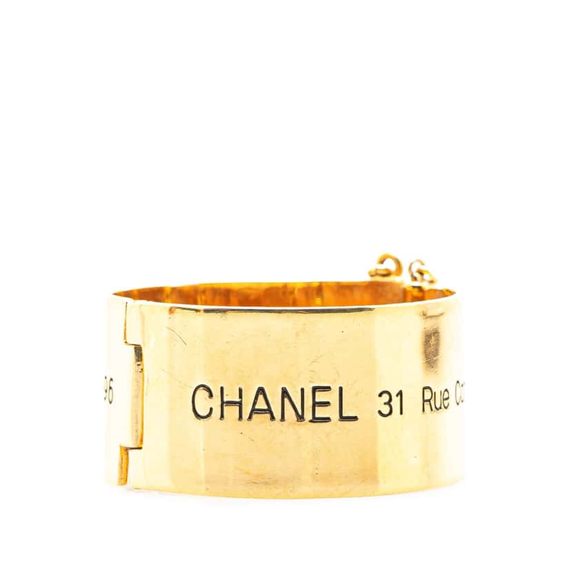 Chanel Gold Plated Rue Cambon Telephone Cuff Gold Metal Fair condition - Front View