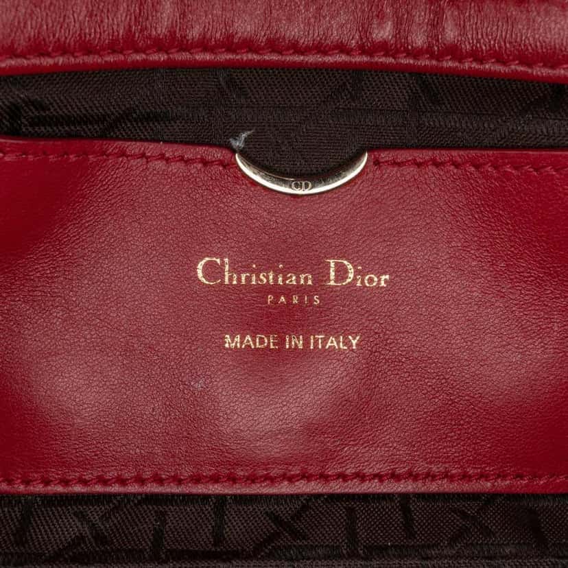 Dior Medium Lambskin Cannage Lady D Joy Red Leather Good condition - Box View