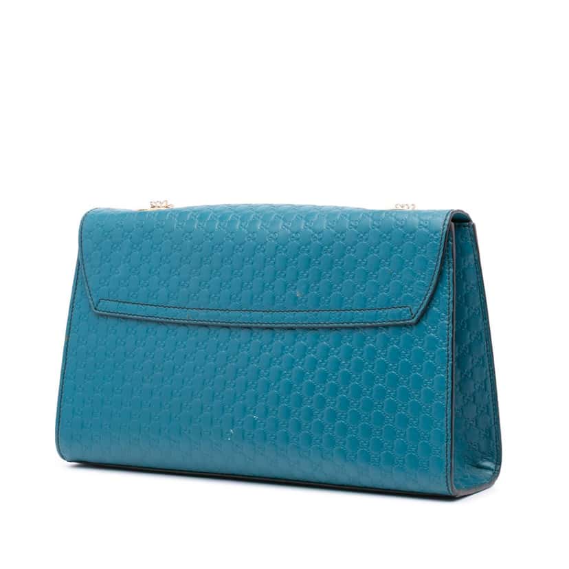 Gucci Medium Microguccissima Emily Shoulder Bag Blue Leather Good condition - Back View