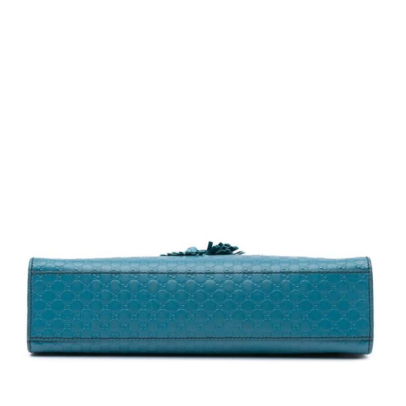 Gucci Medium Microguccissima Emily Shoulder Bag Blue Leather Good condition - Inside View