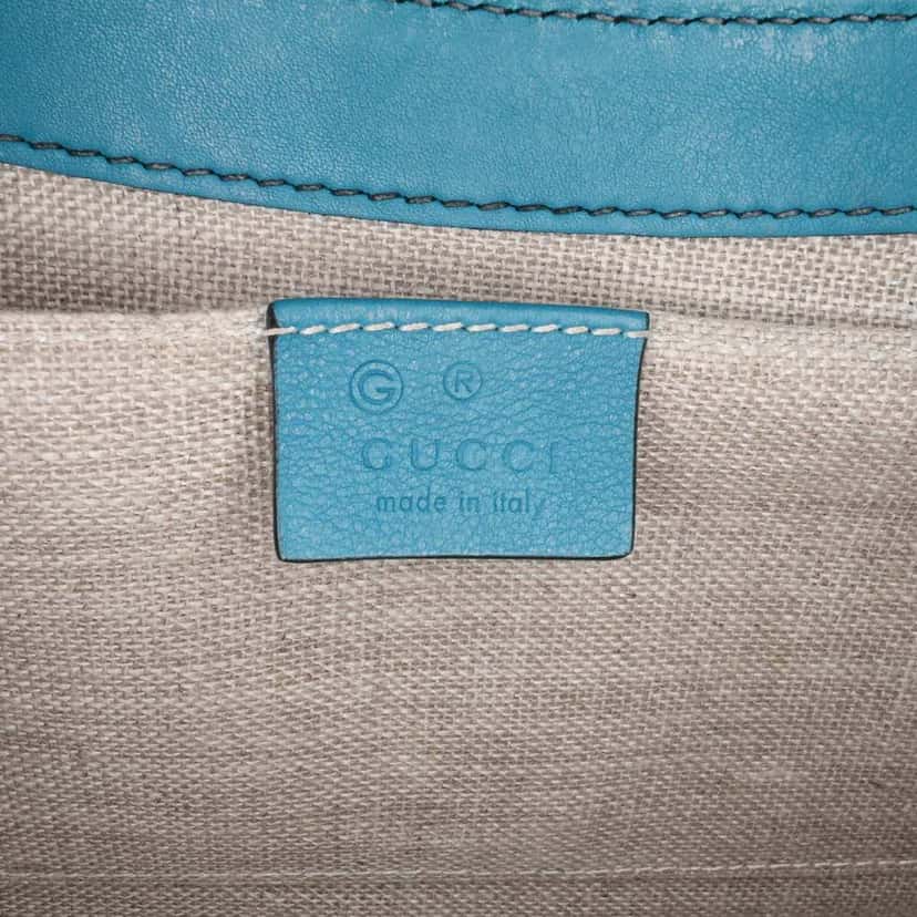 Gucci Medium Microguccissima Emily Shoulder Bag Blue Leather Good condition - Box View