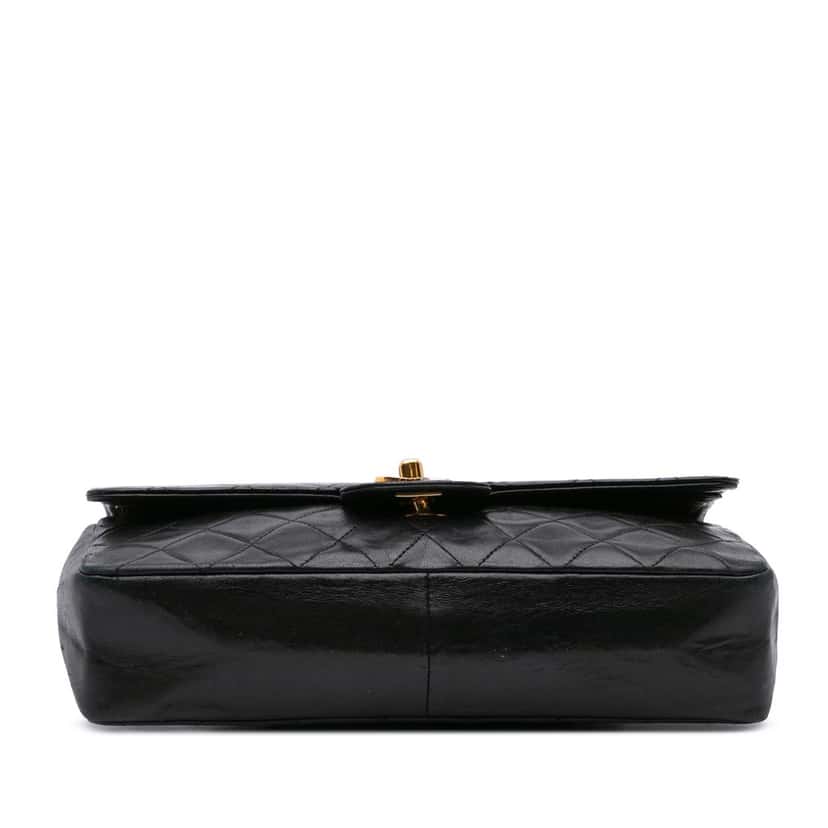 Chanel Medium Quilted Lambskin Double Flap Black Leather Fair condition - Inside View