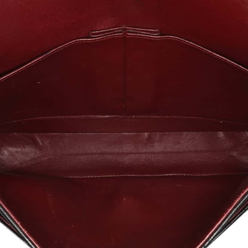 Chanel Medium Quilted Lambskin Double Flap Black Leather Fair condition - Model View