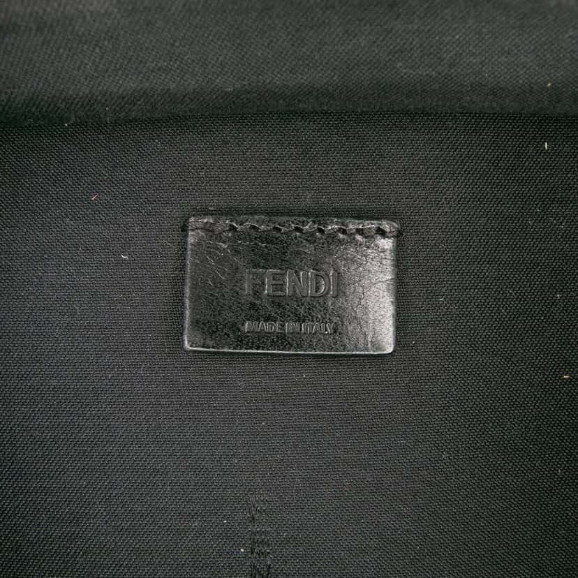 Fendi Mini Zucchino Recycled Jacquard Trolley Satchel Black Canvas Good condition - Box View