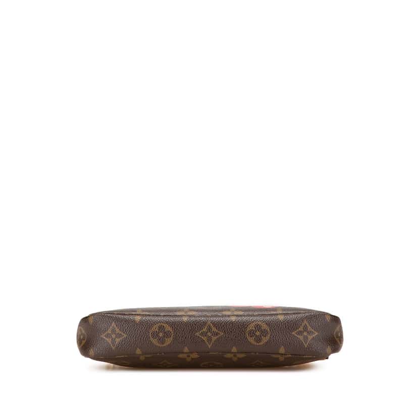 Louis Vuitton Takashi Murakami Monogram Cherry Pochette Accessoires Brown Canvas Good condition - Inside View